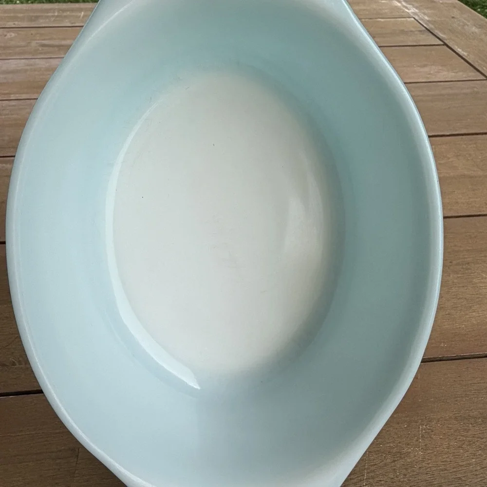 PYREX‎ 043 Turquoise Blue Oval 1.5 Quart Casserole Ovenware Dish Vintage USA